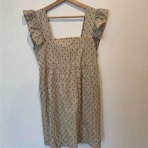 THML Floral Print Mini Dress with Ruffle Sleeves